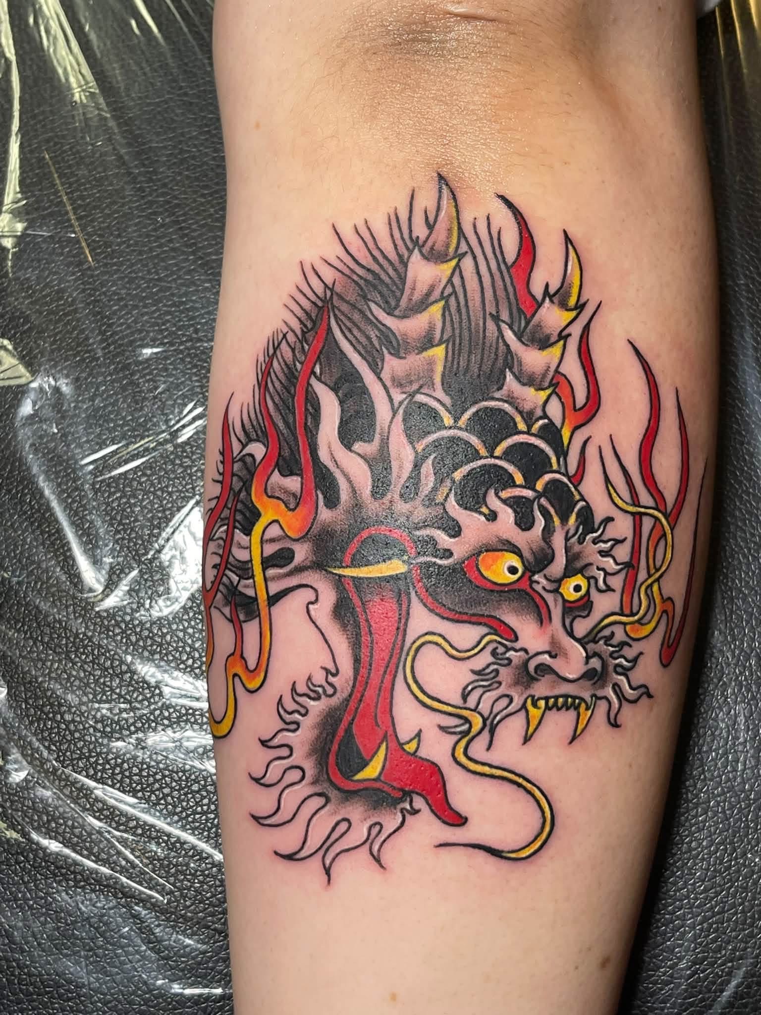 Color dragon tattoo