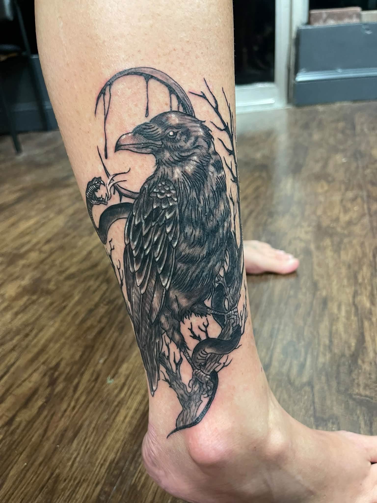 Bat and snake tattoo